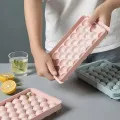 2Pcs 3D Round Ice Cube Tray with Lid Food Grade Plastic Spherical Ice Mold DIY Ice Ball Maker (Multicolor). 