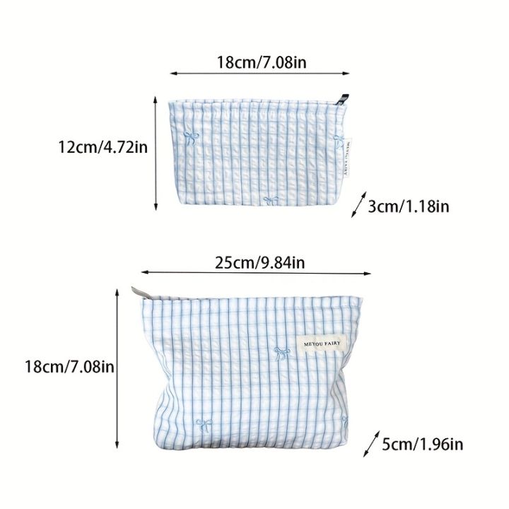 Light%20Blue%20Striped%20Bow%20Cosmetic%20Bag,%20Women%20Travel%20Makeup%20Organizer%20with%20Zipper,%20Multi-Use%20Toiletry%20Pouch%20-%20Image%203