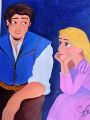 Acrylic Painting of Rapunzel and Eugene Fitzherbert. 