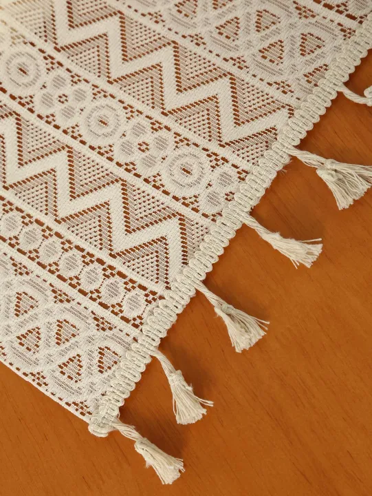 Beige%20Table%20Runner%20Lace%20Cotton%20Blended%20Fabric%20with%20Tassel%20For%20Coffee%20Table%20Decor%20Wedding%20Decoration%20-%20Image%203