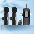 4 in1 Professional Wireless Lavalier Microphone for Interviews Video Podcast for iPhone/iPad/Android/Smartphone/Camera/Computer. 