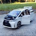 1/24 Scale For Lexus LM300 MPV Model Toy Car Alloy Die Cast With Sound Light Pull Back. 