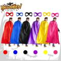 Adult Halloween Cloak Costume Set 6 Color Options Drawstring Tied Cape Mask Party Cosplay Outfit for Men Women 140x90cm Dress Up.