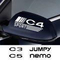 2PCS Car Rearview Mirror Stickers For Citroen Berlingo C1 C2 C3 C4 C4L C5 C6 C8 C-Crosser C-ELYSEE Jumpy Nemo PICASSO Xsara VTS. 