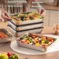 3pcs Stainless Steel Food Containers & Lunch Box, Leakproof Stackable Clear Lids, Kitchen Items and Accessories for Camping.