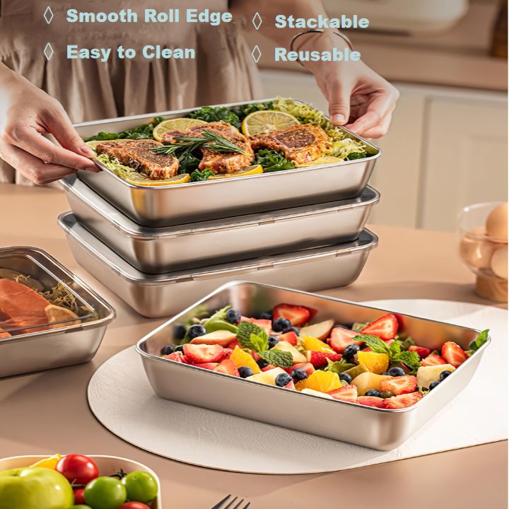 3pcs%20Stainless%20Steel%20Food%20Containers%20&%20Lunch%20Box,%20Leakproof%20Stackable%20Clear%20Lids,%20Kitchen%20Items%20and%20Accessories%20for%20Camping%20-%20Image%204