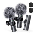 Wireless Lavalier Microphone for Cell Phone Noise Reduction Portable Audio Video Live Interview Recording For iPhone Type C Mic. 