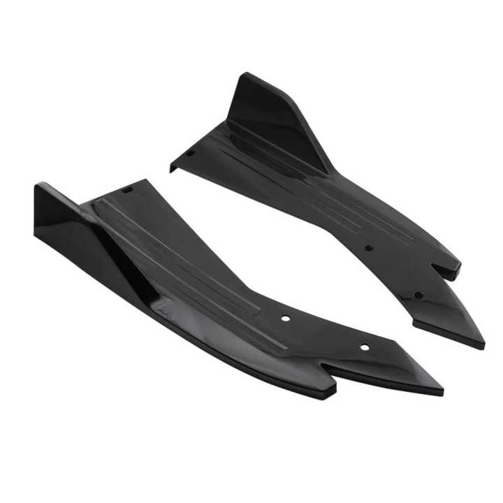 Car Rear Bumper Splitter - Cut Style Universal -Back Bumper Universal Car Canard Lip-Universal Gloss Black Rear Bumper Corner Splitters