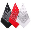 1/3Pcs  Fashion Hip Hop 100% Cotton Bandana Square Scarf 55cm*55cm Black Red Paisley Headband Printed For Women/Men/Boys/Girls. 