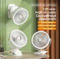 Camping Fan Rechargeable Desktop Portable Air Circulator Wireless Ceiling Electric Fan With LED Light Clip-on Home Fan. 