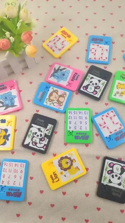 6PCS Animal Number Random Puzzle Plastic Slide Puzzle Logic Children's Early Education Puzzle Toy School Kindergarten 