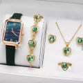 Understated -Stylish Leather Strap Female Women Gift Watch Set Rose Gold Ladies Simple Wrist Watch Box Bracelet Set -Ladis Watch- Progressively Better.