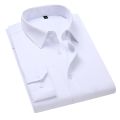 New Plus Size 6XL 7XL 8XL White Shirt Slim Solid Color Long-sleeved Shirt Business Casual Shirt Men's Brand Classic. 