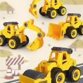 Construction Vehicles Set, 4 Pack DIY Take Apart Toys Construction Trucks with 1 Screwdriver Tools, Kids Building Cars Birthday for Boys Toddlers 3,4,5,6,7. 
