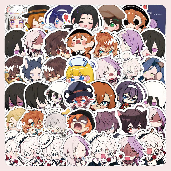 60PCS Kawaii Bungou Stray Dogs Anime Stickers for Stationery Computer ...