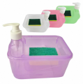 2 In 1 Manual Press Liquid Dish Wash Soap Pump Dispenser Sponge Caddy Holder For Kitchen. 