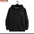 NEW TRENDY WINTER COLLECTION JAGUAR PRINTED BLACK ZIPPER HODDIE FOR MENS. 