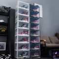1Pack AJ Sneakers Box  Hardened Plastic Shoe Box  Stackable Cabinet Storage Box High-top Dustproof AJ Shoes Organizers Shoe Rack. 