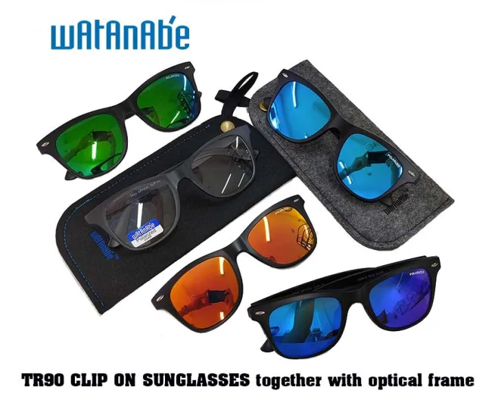 Watanabe clip-on sunglasses splice frame
