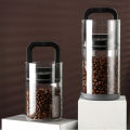 Coffee Beans Vacuum Sealed Tanks Kitchen Food Storage Clear Glass Container Tea Moisture-proof Canister Home Fresh Keeping Cans. 