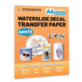 A4 Size Waterslide Decal Paper LASER White 5 Sheets Premium Water-Slide Transfer No-transparent, Printable, 8.3×11.7 IN for Lase. 