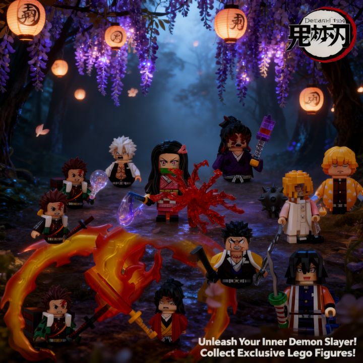 Fort Building Box 2026 Demon Slayer ANIME Blocks Blind Box WM2998-3008 Action Figures ...