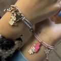 New Cute Cartoon Character Charm Bracelets Set with Star Pendant, Alloy Fashion Jewelry for Unisex. 