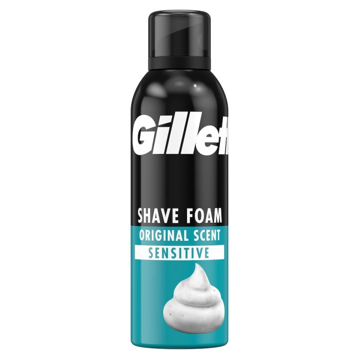 200 ml Gillette Shave Foam original scent International France product used for male