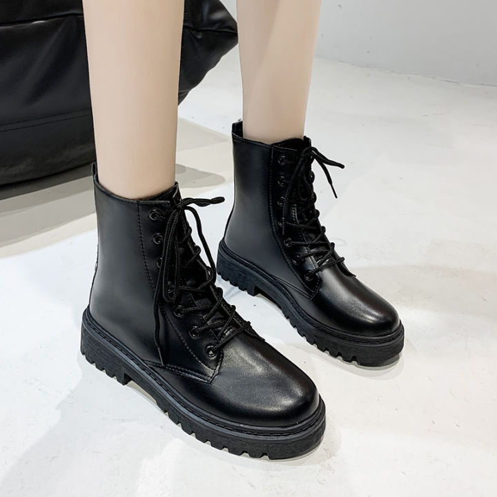 New%20Style%20Round%20Toe%20Square%20Heel%20Cross%20Strap%20Fashionable%20Women's%20Shoes%20Casual%20and%20Comfortable%20Plus%20Velvet%20Warm%20Short%20Boots%20-%20Image%205