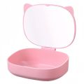 Cat ears foldable storage box stand makeup mirror makeup mirror table makeup mirror ins style. 