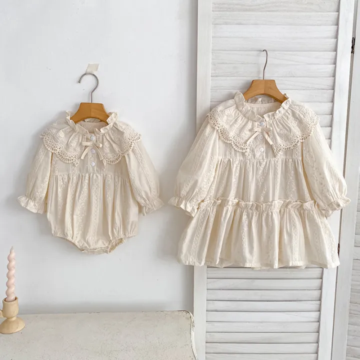 Autumn%20Sisters%20Dress%20Baby%20Bodysuit%20Flower%20Embroidery%20Dress%20For%20Infant%20Girls%20Toddler%20Outfit%20Sisters%20Lace%20Collar%20Princess%20Dress%20-%20Image%203