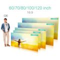 Polyester Folding Portable Simple Creaseless Soft Screen 100 Inch 120 Inch Outdoor HD Projector Movie Screen. 