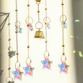 Rainbow Star Moon Wind Chimes, Sun Catcher Outdoor Window Home Decoration Garden Car Pendant.