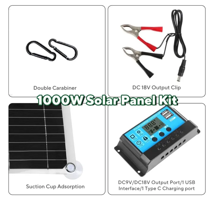 1000W%20Solar%20Panel%2012V%20Solar%20Cell%2010A-100A%20Controller%20Solar%20Plate%20Kit%20For%20Phone%20RV%20Car%20Caravan%20Home%20Camping%20Outdoor%20Battery%20-%20Image%204