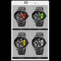 Skmei 1787 Men's Analog Sports Watch Rolling Wheel Dial, Stainless Steel Strap, Water Resistant Brake Disc Design Wristwatch. 
