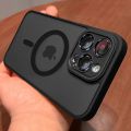 Magnetic Luxury Matte Translucent Armor Shockproof Case For iPhone 16 15 14 13 12 17 Pro Max Plus Magsafe Wireless Charge Cover. 