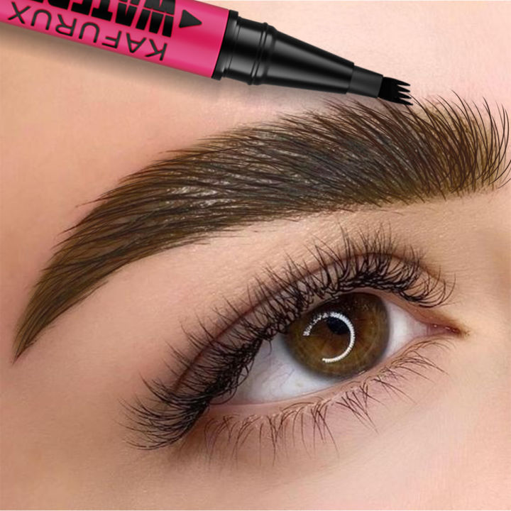 3-color Waterproof eyebrow pen, microblading eyebrow pencil with 4 split head, natural looking brows eye makeup cosmetics 