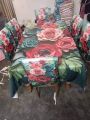 Digital 3D Print Dining Table Cloth Runner And 06 Chair Cover Full Set - Digital 3D Print Table Cloth And Chair Cover Set.