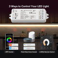 Zigbee Smart COB CCT Led Strip Full Kit SMD COB Dimmable Strip 2.4G RF Touch Panel Remote APP Control for Alexa  Assistant. 
