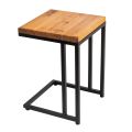 Small kitchen stool, ottoman, black metal and wood, no assembly required. 