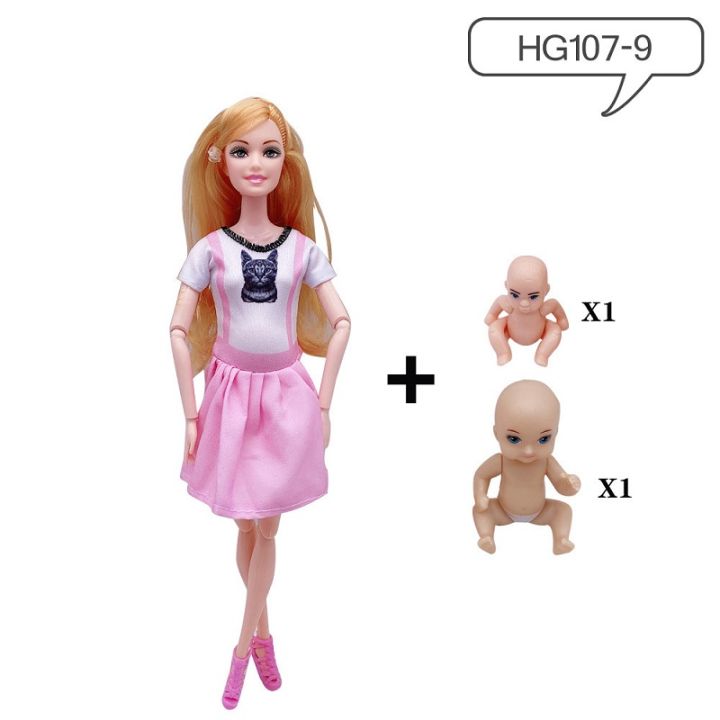 11.8''/30cm%20Movable%20Joints%20Pregnant%20Dolls%20Mom%20With%202%20Babies%20On%20Her%20Tommy%20Modern%20Dress%20Princess%20Doll%20Educational%20%20Interactive%20Toy%20-%20Image%207
