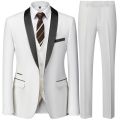 Black Men Autumn Wedding Party Three Pieces Set Large Size Male Blazer Coat Pants and Vest Fashion Slim Fit Suit.