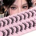 10 pairs of super fluffy cat eye fake eyelashes - extra long and thick eyelashes for makeup and eyelash extension, cosplay fake. 