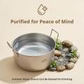 Titanium Camping Pot Travel Tableware Portable 2L Camping Soup Pot Backcountry Dinnerware for Backpacking Picnic Equipment.