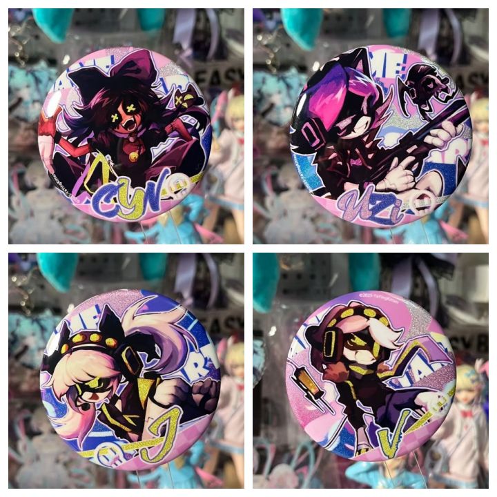 Murder s Characters Tinplate Badge UZI N V J CYN Anime Cartoon Round Brooch Backpacks Clothing Pins