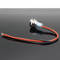 1pcs Signal light 3V 6V 12V 24V 220V 12mm waterproof metal flat circular indicator light with red, yellow, blue-green wires. 