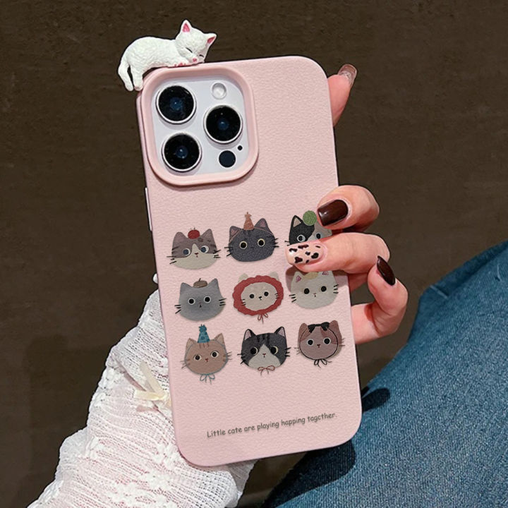 Cartoon%203D%20Cute%20Cat%20Case%20For%20iPhone%2017%20Pro%20Max%20Cover%2011%2016%2012%2013%2014%2015%20Pro%20Max%2017%20Air%2015%2016%20Plus%20Shockproof%20Soft%20Leather%20Funda%20-%20Image%202