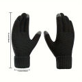 Men's and Women's Winter New Minimalist Knitted Gloves with Mobile Touch Screen Operation Thick and Warm Outdoor Gloves. 