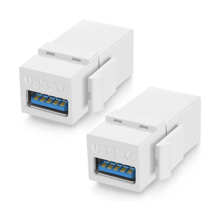 USB 3.0 Keystone Jack Inserts Connect Equipment with USB Port Female Coupler Insert Snap-in Connector Socket Adapter Port