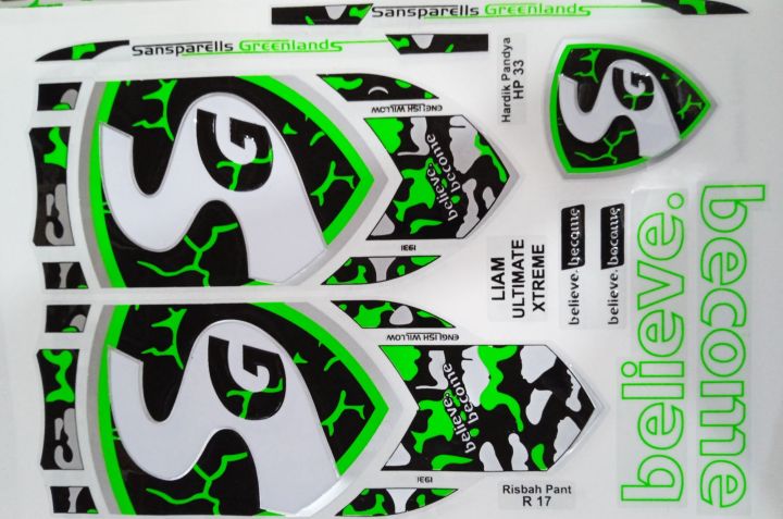 NEW%20SG%203D%20Embossed%20Cricket%20Bat%20Sticker%202023%20Green%20Edition%20-%20Image%204